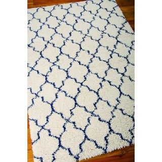 Nourison Amore Ivory/ Blue Shag Rug (710 X 1010)