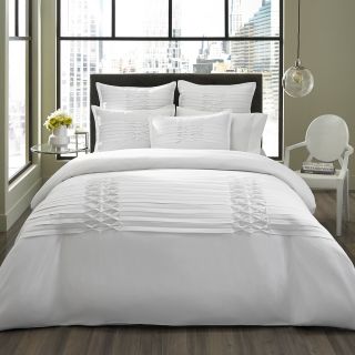 City Scene City Scene Triple Diamond 3 piece White Duvet Cover Set And Optional Euro Sham Separates White Size Twin