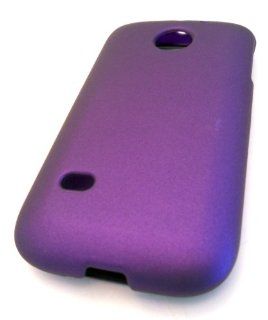 Straight Talk Huawei M865c Purple Solid Rubberized Rubber Coated HARD Case Skin Cover Accessory Protector: Cell Phones & Accessories