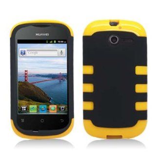 Aimo Wireless HWM866PCMXF019 Guerilla Armor Hybrid Case for Huawei Ascend Y M866   Retail Packaging   Black/Yellow: Cell Phones & Accessories