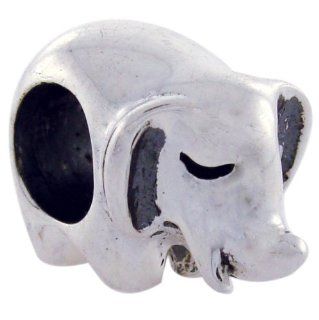 Biagi Elephant Sterling Silver Bead, Pandora Compatible: Bead Charms: Jewelry