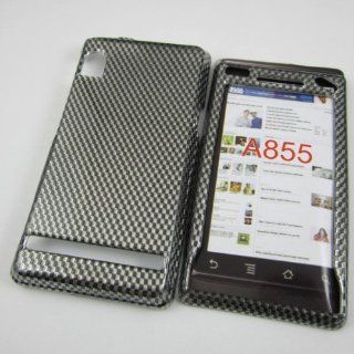 HARD PHONE CASES COVERS SKINS SNAP ON FACEPLATE PROTECTOR FOR MOTOROLA DROID 1/I A855 A854 VERIZON WIRELESS / CHECKERBOARD CARBON FIBER DESIGN (WHOLESALE PRICE): Cell Phones & Accessories