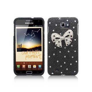 Black Silver Bow Tie Bling Gem Jeweled Crystal Cover Case for Samsung Galaxy Note N7000 SGH I717 SGH T879: Cell Phones & Accessories