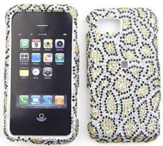 Samsung Eternity A867 Crystal, Leopard Print Full Rhinestones/Diamond/Bling   Hard Case/Cover/Faceplate/Snap On/Housing: Cell Phones & Accessories