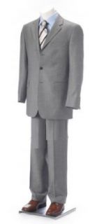 Light Gray Business Mens Suit Super 140's Wool Suits: Clothing