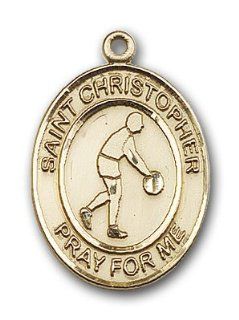 Large Detailed Men's 14kt Solid Gold Pendant Saint St. Christopher Medal 1 x 3/4 Inches Travelers/Motorists 7153  Comes with a Black velvet Box: Jewelry