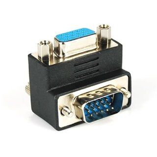 VGA SVGA Male to Female Right Angle 90 Degree Cable Adaptor Connector Electronics