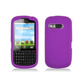 Purple Soft Silicone Gel Skin Cover Case for Alcatel One Touch OT 910 910c: Cell Phones & Accessories