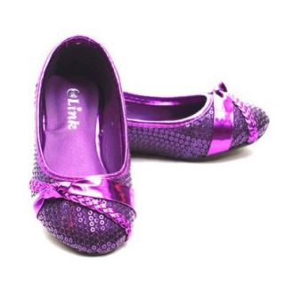 Girls Purple Sparkle Sequin Braid Bow Slip On Dress Shoes Little Girl 3: Flats Shoes: Shoes