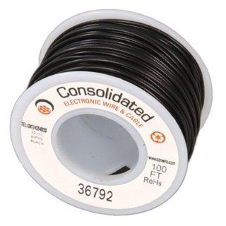 Wire Hook up Solid 22 AWG Black 100 Feet: Electronic Component Wire: Industrial & Scientific