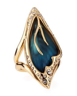 Pave Crystal Butterfly Wing Ring, Azure   Alexis Bittar