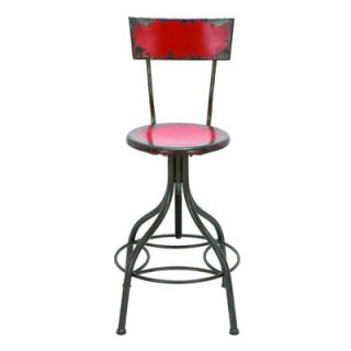 Woodland Imports Old Look Adjustable Bar Stool 5541 Color: Fire Engine Red