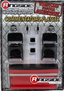 COMMENTATORS PLAYSET (RED)   RINGSIDE COLLECTIBLES EXCLUSIVE TOY WRESTLING ACTION FIGURE ACCESSORY PACK: Toys & Games