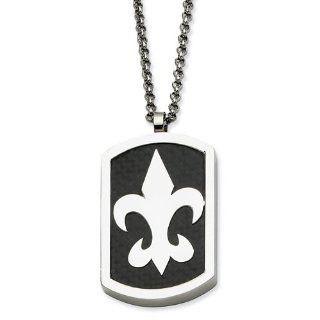 Chisel   Stainless Steel Reversible Dog Tag Necklace 22": Jewelry