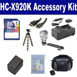Panasonic HC X920K Camcorder Accessory Kit includes: SDVWVBN260 Battery, SDM 1551 Charger, SD4/16GB Memory Card, SDC 26 Case, HDMI6FM AV & HDMI Cable, ZELCKSG Care & Cleaning, ZE VLK18 On Camera Lighting, GP 22 Tripod : Digital Camera Accessory Kit