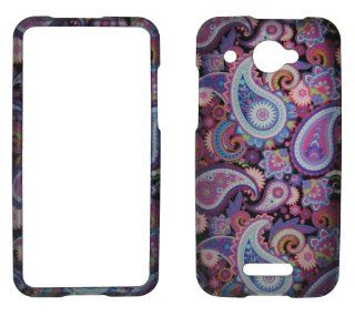 2D Purple Paisley HTC DROID DNA 4G LTE X920E Verizon Case Cover Snap on Hard Shell Protector Cover Phone Hard Case Case Cover Faceplates: Cell Phones & Accessories