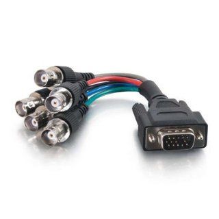 6in Premium VGA Male to RGBHV (5 BNC) Female Video Cable: Industrial & Scientific
