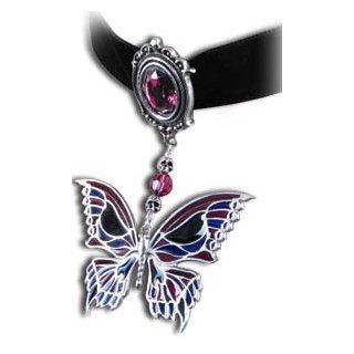 Death's Head Butterfly Choker from Alchemy Gothic: Choker Necklaces: Jewelry