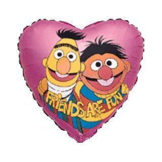 Bert and Ernie "Friends Are Fun" Heart Shaped Balloon [Toy]: Toys & Games