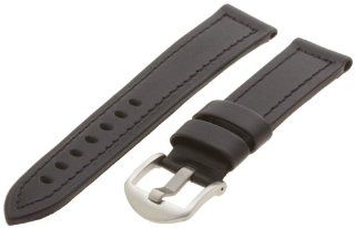 Hadley Roma Men's MSM905RA 200 20 mm Black Genuine Leather Watch Strap: Watches