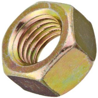 Steel Hex Nut, Zinc Yellow Chromate Plated, Class 10, DIN 934, Metric, M6 1 Thread Size, 10 mm Width Across Flats, 5 mm Thick (Pack of 100): Industrial & Scientific