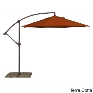 Swim Time Swim Time Mediterranean 9 foot Octagonal Cantilever Sunbrella Acrylic Fabric Umbrella Orange Size 9 foot