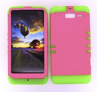 For Motorola Droid Razr M Xt907 Neon Rich Hot Pink Heavy Duty Case + Lime Green Rubber Skin Accessories: Cell Phones & Accessories