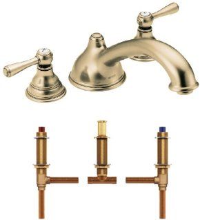 Moen T910AZ 4792 Kingsley Two Handle Low Arc Roman Tub Faucet with Valve, Antique Bronze   Faucet And Valve Washers  