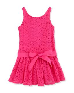 Floral Lace Sleeveless Dress, Regatta Pink, Girls 4 6X   Ralph Lauren