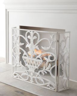 White Urn Fireplace Screen