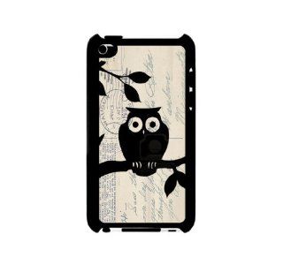 I Pod 4 Touch Case Thinshell Case Protective I Pod 4G Touch Case Shawnex Cute Owl On Vintage Postcard: Cell Phones & Accessories