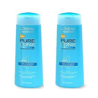 2 PACK Loreal Pure Zone Step 1 Pore Unclogging Scrub Cleanser 6.7 fl.oz.: Beauty
