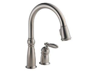 Delta Faucet 955 SSSD DST Victorian Single Handle Pull Down Kitchen Faucet with Matching Soap and Lotion Dispenser, Brilliance Stainless   Touch On Kitchen Sink Faucets  