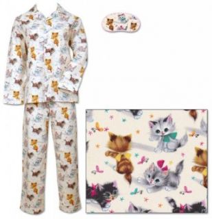 The Cat's Pajamas Vintage Kittens Women's Cotton Pajama at  Womens Clothing store: Pajama Sets