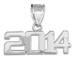925 Sterling Silver 2014 Class Graduation Charm Pendant: Jewelry