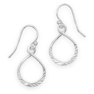 925 Sterling Silver Diamond Cut Drop Earrings: Dangle Earrings: Jewelry