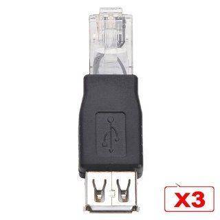 CommonByte 3 Pcs USB 2.0 Type A Female to Male RJ45 Ethernet Adapter Connector: Computers & Accessories