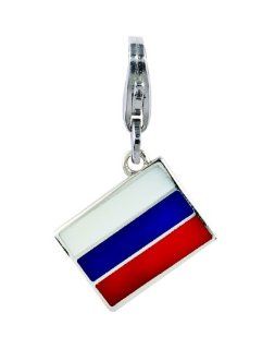 Amore & Baci Charming Life Silver Russian Flag Charm   Fits On Thomas Sabo Giorgio Martello and Ti Sento: Clasp Style Charms: Jewelry
