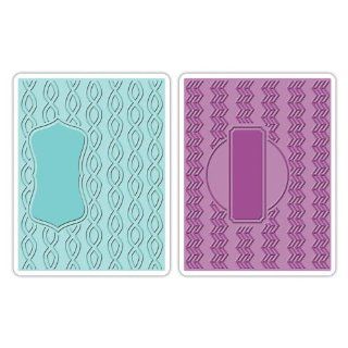 Sizzix Textured Impressions Embossing Folders 2/Pkg Sassy & Circle Labels: