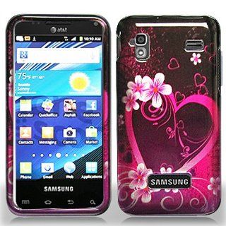 Hot Pink Heart Flower Hard Cover Case for Samsung Captivate Glide SGH I927: Cell Phones & Accessories