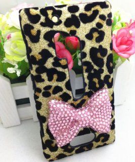 Pink Bling Shiny 3D Bow Leopard Special Party Case Cover For Nokia Lumia 928: Cell Phones & Accessories