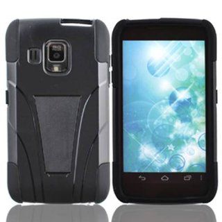 Pantech Perception / R930L 2 Layer Hybrid Armor Case   Series   Black Plastic + Black Skin: Cell Phones & Accessories
