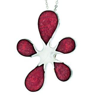 Red Sponge Coral and Sterling Silver Pendant: Pendant Necklaces: Jewelry