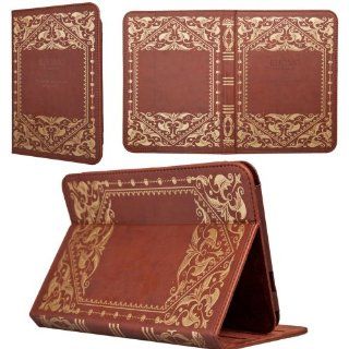 KHOMO  Brown Book Style Leather Case for  Kindle Fire HD 8.9 inches: Electronics