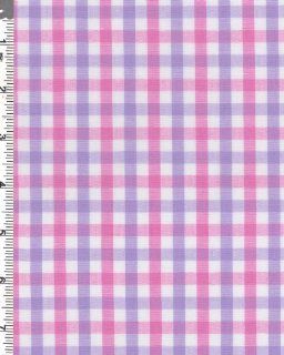56" Cotton Shirting Multi Gingham Fabric By the Yard, Pink Purple 948
