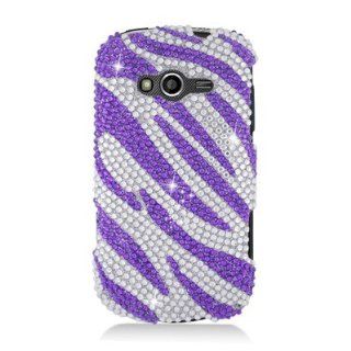 For Samsung Galaxy Reverb SPH M950 FULL CS DIAMOND Case Purple Zebra: Everything Else