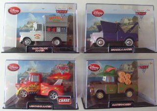 Disney Cars 2 Lightning Mater Chase Edition, Taco Truck Mater, Dracula Mater, and Materhosen Mater Collector Bundle: Toys & Games