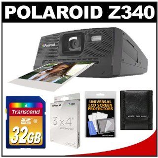 Polaroid Z340 Instant Digital Camera with ZINK Zero Ink Printing Technology + (30) Paper Film Prints (1 Extra Pack) + 32GB Card + Accessory Kit : Camera & Photo