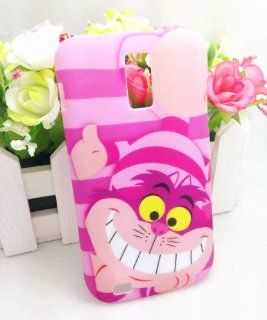 3D Cheshire Cat Shy Cute Lovely Pink Prison Break Hard Case Cover For Smart Mobile Phones (Samsung Galaxy S2 S 2 II T Mobile SGH T989): Cell Phones & Accessories