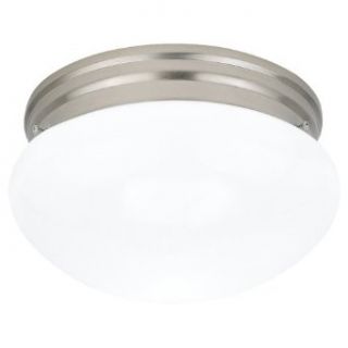 Sea Gull Lighting 5328 962 Flush Mount with Smooth WhiteGlass Shades, Brushed Nickel Finish   Close To Ceiling Light Fixtures  